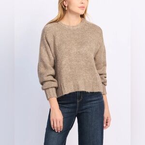 Cosmic Blue Love Anya Crewneck Sweater Taupe Color Women Plus Size 2X
